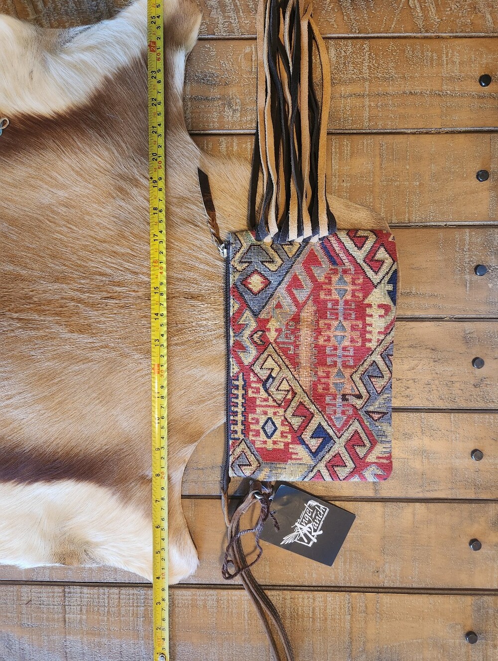 Angel Ranch Red Multi Woven Geometric Clutch - Picture 3 of 4